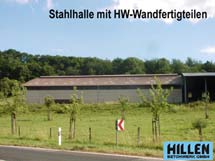Stahlhalle mit HW-Wandfertigteilen