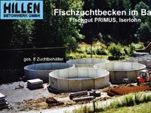 Fischzuchtbecken im Bau
