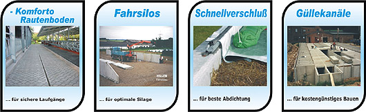Komforto-Rautenboden, Fahrsilos, Schnellverschlu, Gllekanle